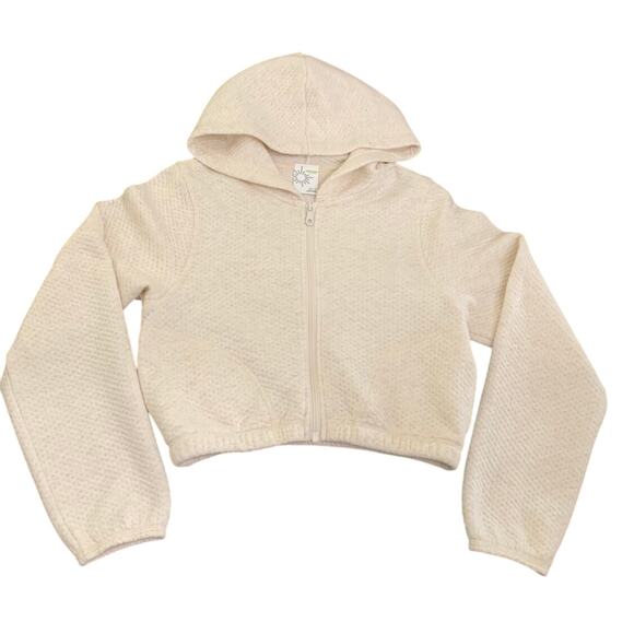 Offline by Aerie Womens Jacket XS Cream Cropped Zip Front Normcore Athleisure - Picture 6 of 16